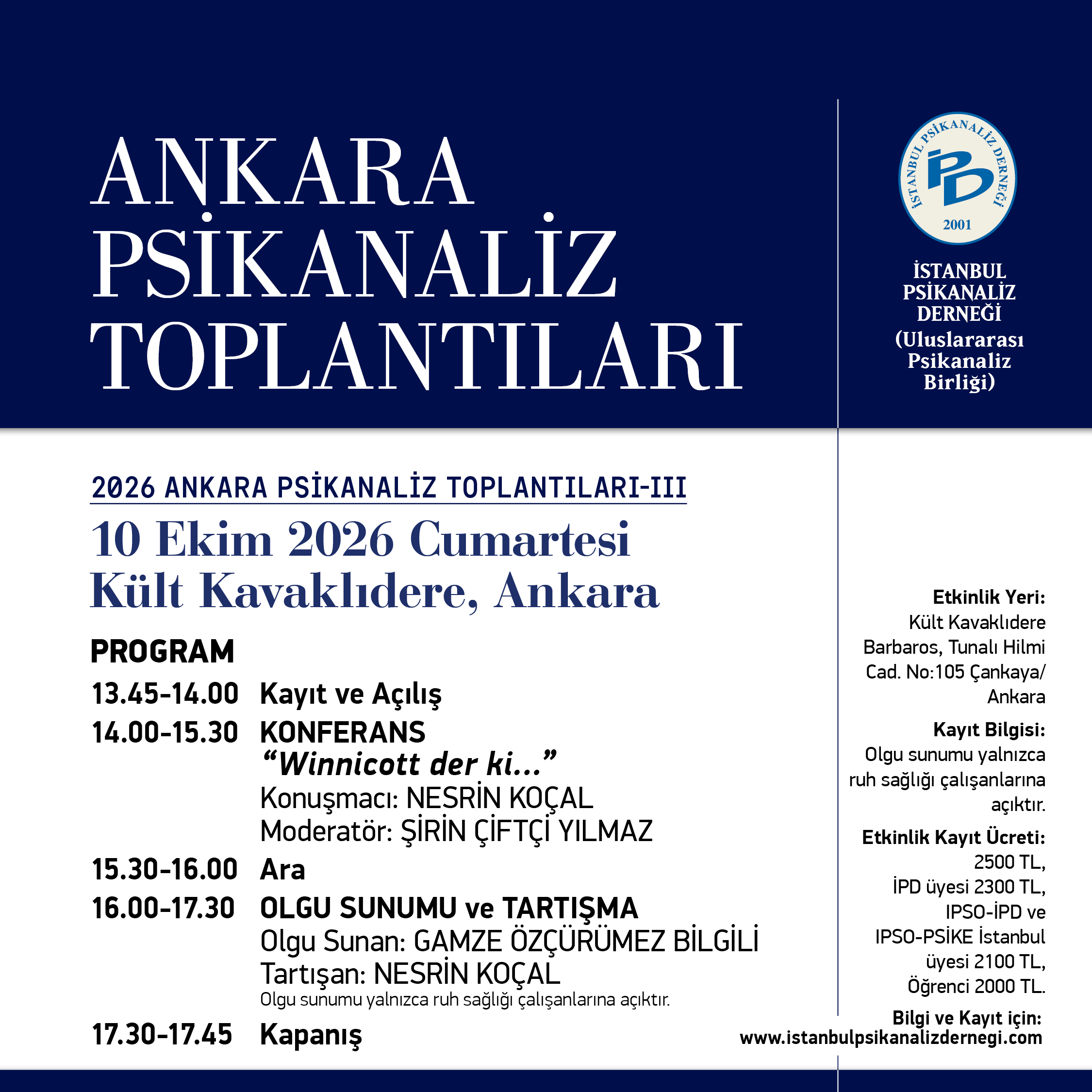 <p>2026 Ankara Psikanaliz Toplantıları - III</p>
